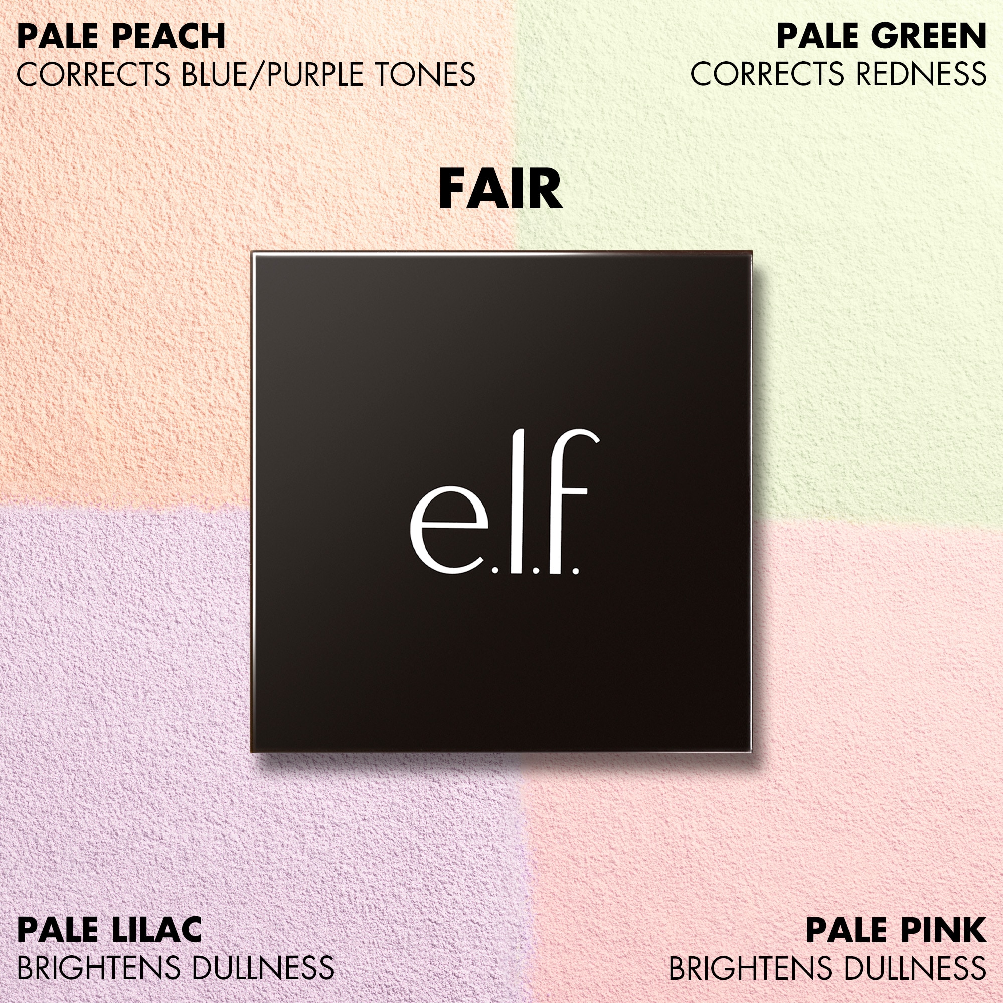 E.L.F. SET IT BRIGHT CORRECTING & BRIGHTENING SETTING POWDER QUAD (CUARTETO DE POLVO SUELTO PARA ROSTRO)